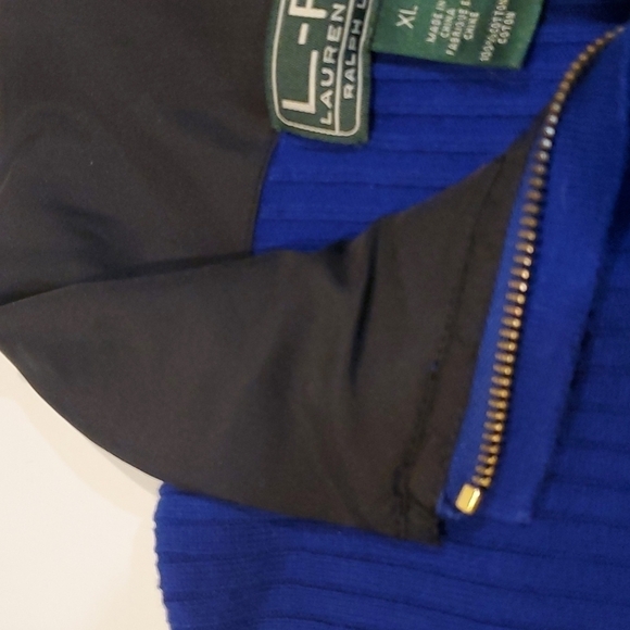 Lauren Ralph Lauren Active 1/2 Zip Cotton Blue Elbow Pads Sweater Sz XL - Picture 11 of 11